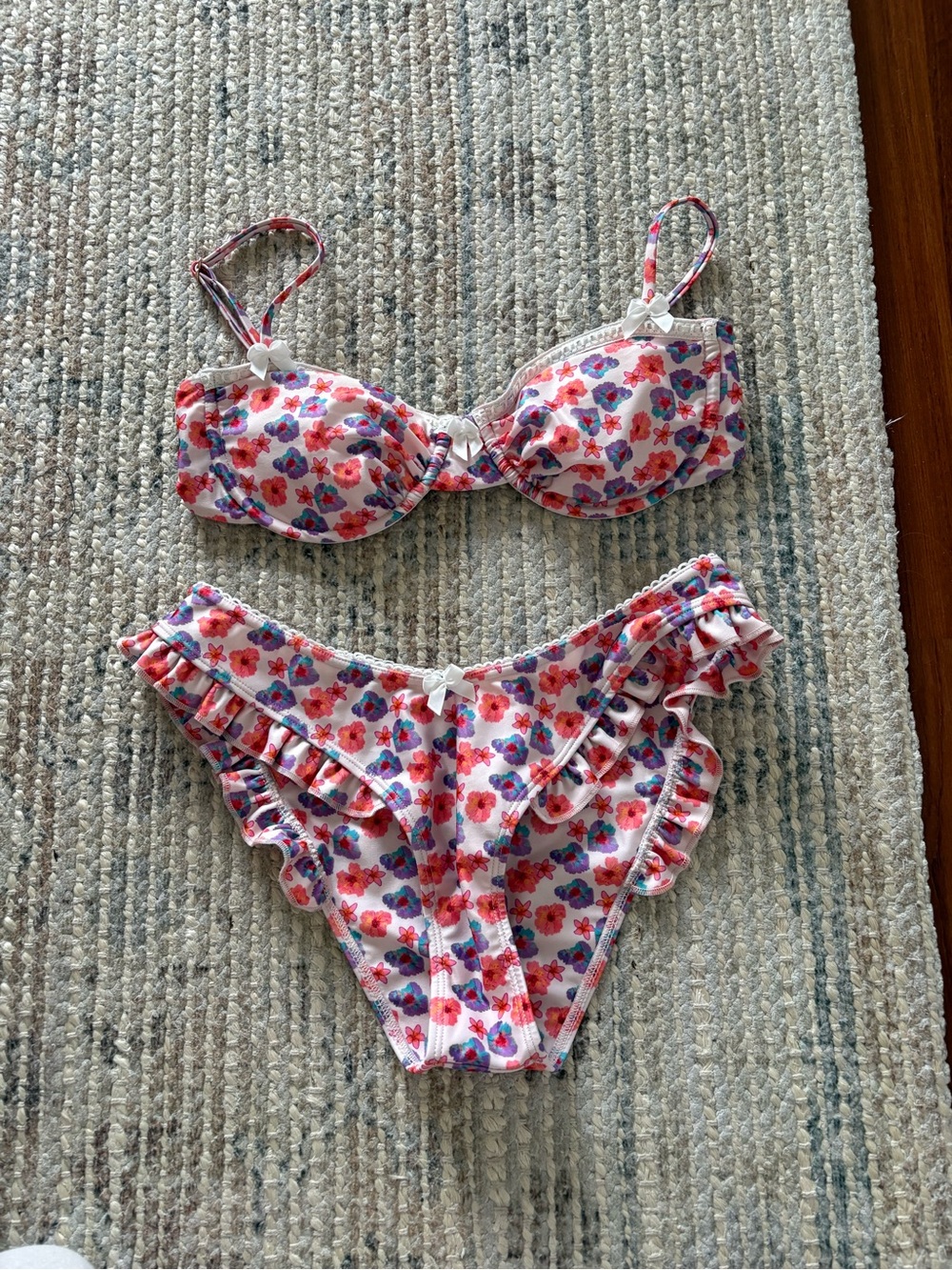 Strawberry Milk Mob Floral Bikini Set in Pink, Red, Purple NWOT